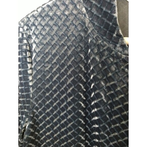 Cuddletown Blue Velour Three Button Mock Neck Pocket Jacket. Size S - Picture 5 of 10